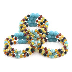 BALTIC AMBER BABY TEETHING BRACELETS WITH TURQUOISE LOT OF 10pcs. LE465