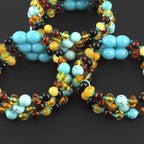 BALTIC AMBER BABY TEETHING BRACELETS WITH TURQUOISE LOT OF 10pcs. LE465