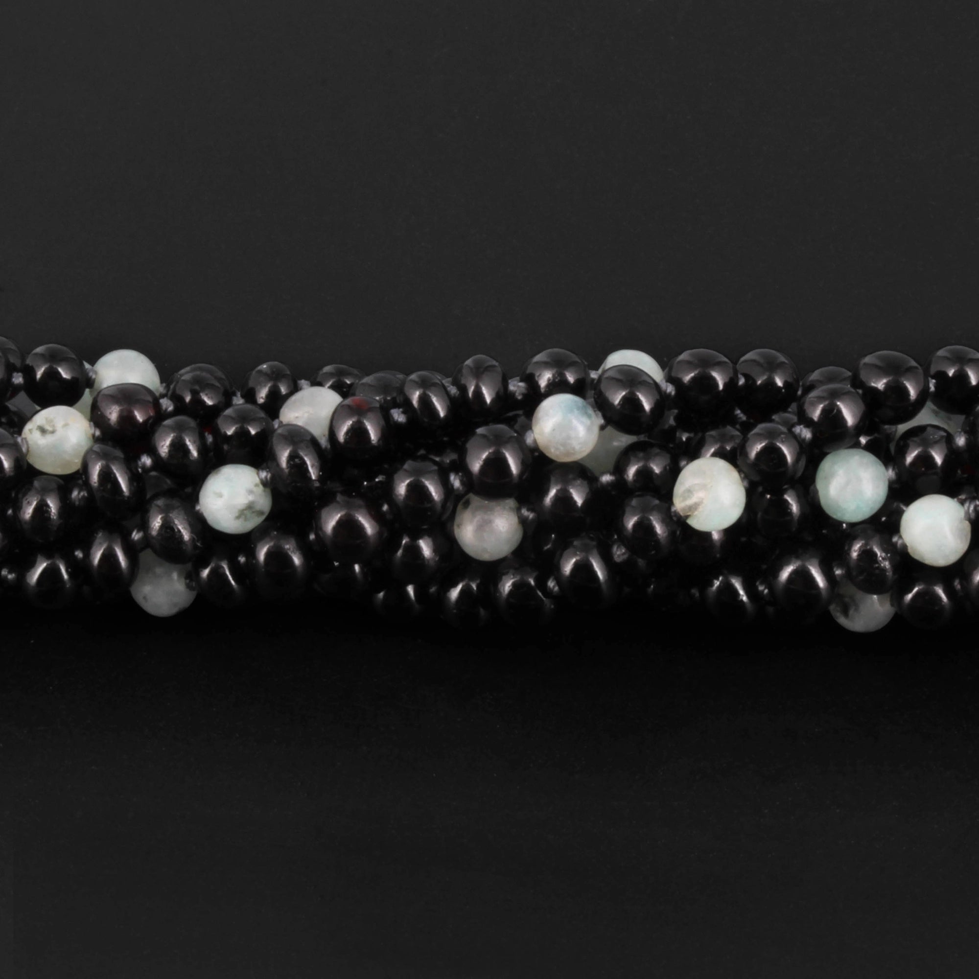 Baltic Amber & Kiwi Jasper Baby Teething Bracelet Baroque Black Glossy Finish - Wholesale Lot of 10pcs - 14cm / 5.5in - LE551-S