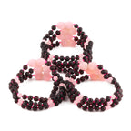 Baltic Amber & Rose Quartz Baby Teething Bracelet Baroque Black Matte Finish - Wholesale Lot of 10pcs - 14cm / 5.5in - LE549-S
