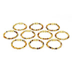 Baltic Amber Baby Teething Bracelet Baroque Green Glossy Finish - Wholesale Lot of 10pcs - 14cm / 5.5in - XB54G