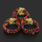 Baltic Amber & Magenta Tiger Baby Teething Bracelet Baroque Multicolor Glossy Finish - Wholesale Lot of 10pcs - 14cm / 5.5in - LE456 V2