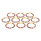 Baltic Amber & Magenta Tiger Baby Teething Bracelet Baroque Multicolor Glossy Finish - Wholesale Lot of 10pcs - 14cm / 5.5in - LE456 V2