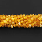 Baltic Amber Baby Teething Bracelet Baroque Milky Orange Glossy Finish - Wholesale Lot of 10pcs - 14cm / 5.5in -  XB43MO
