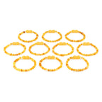 Baltic Amber Baby Teething Bracelet Baroque Milky Orange Glossy Finish - Wholesale Lot of 10pcs - 14cm / 5.5in -  XB43MO