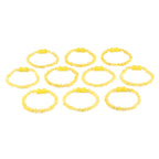 Baltic Amber Baby Teething Bracelet Baroque Milky Yellow Glossy Finish - Wholesale Lot of 10pcs - 14cm / 5.5in -  XB43MY