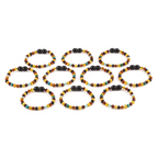 Baltic Amber, Amazonite & Azurite Baby Teething Bracelet Baroque Multicolor Glossy Finish - Wholesale Lot of 10pcs - 14cm / 5.5in - AGL42