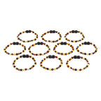 Baltic Amber & Azurite Baby Teething Bracelet Baroque Multicolor Glossy Finish - Wholesale Lot of 10pcs - 14cm / 5.5in - LE467 V2