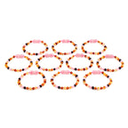 Baltic Amber & Rose Quartz Baby Teething Bracelet Baroque Multicolor Glossy Finish - Wholesale Lot of 10pcs - 14cm / 5.5in - LE459-S