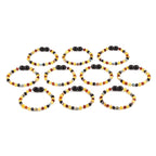 Baltic Amber & Blue Jasper Baby Teething Bracelet Baroque Multicolor Glossy Finish - Wholesale Lot of 10pcs - 14cm / 5.5in - LE466-S