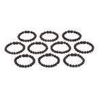 Baltic Amber Baby Teething Bracelet Baroque Black Raw Finish - Wholesale Lot of 10pcs - 14cm / 5.5in - XB54B-RAW