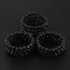 Baltic Amber Baby Teething Bracelet Baroque Black Raw Finish - Wholesale Lot of 10pcs - 14cm / 5.5in - XB54B-RAW
