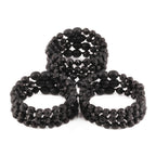 Baltic Amber Baby Teething Bracelet Baroque Black Raw Finish - Wholesale Lot of 10pcs - 14cm / 5.5in - XB54B-RAW