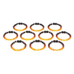 Baltic Amber Baby Teething Bracelet Baroque Rainbow Raw Finish - Wholesale Lot of 10pcs - 14cm / 5.5in - XB54R2-RAW