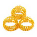 Baltic Amber Baby Teething Bracelet Baroque Yellow Raw Finish - Wholesale Lot of 10pcs - 14cm / 5.5in - XB54Y-RAW