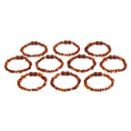Baltic Amber Baby Teething Bracelet Chips Cognac Glossy Finish - Wholesale Lot of 10pcs - 14cm / 5.5in - CH3