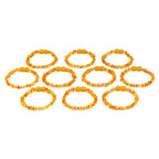 Baltic Amber Baby Teething Bracelet Chips Light Cognac Glossy Finish - Wholesale Lot of 10pcs - 14cm / 5.5in - CH7