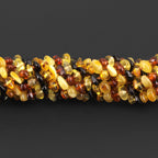 Baltic Amber Baby Teething Bracelet Chips Multicolor Glossy Finish - Wholesale Lot of 10pcs - 14cm / 5.5in - CH1