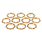 Baltic Amber Baby Teething Bracelet Chips Multicolor Glossy Finish - Wholesale Lot of 10pcs - 14cm / 5.5in - CH1