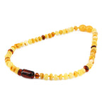 Baltic Amber Baby Teething Necklace Roundel Milky Yellow Glossy Finish - Wholesale Lot of 10pcs - 32cm / 12.6in - XLE18