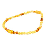 Baltic Amber Baby Teething Necklace Baroque Milky Yellow Glossy Finish - Wholesale Lot of 10pcs - 32cm / 12.6in - XLE13