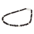 Baltic Amber & Kiwi Jasper Eye Baby Teething Necklace Baroque Black Glossy Finish - Wholesale Lot of 10pcs - 32cm / 12.6in - LE551-S