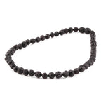 Baltic Amber Baby Teething Necklace Baroque Black Raw Finish - Wholesale Lot of 10pcs - 32cm / 12.6in - XB54B-RAW