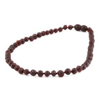 Baltic Amber Baby Teething Necklace Baroque Dark Cognac Raw Finish - Wholesale Lot of 10pcs - 32cm / 12.6in - XB54DC-RAW