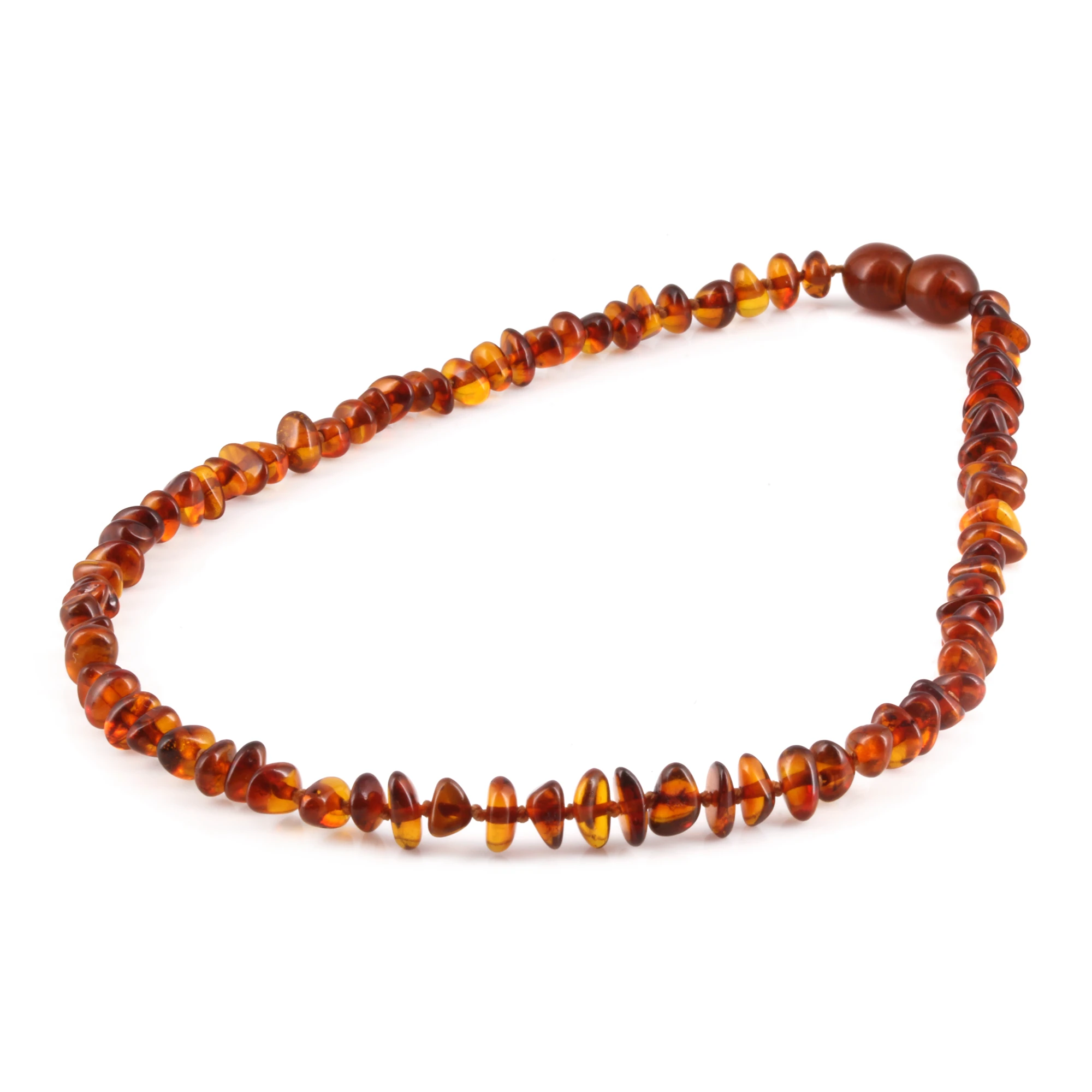 Baltic Amber Baby Teething Necklace Chips Cognac Glossy Finish - Wholesale Lot of 10pcs - 32cm / 12.6in - CH3