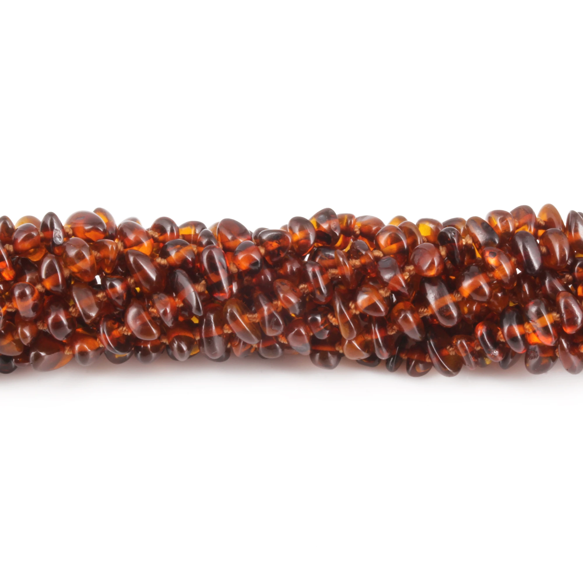 Baltic Amber Baby Teething Necklace Chips Cognac Glossy Finish - Wholesale Lot of 10pcs - 32cm / 12.6in - CH3