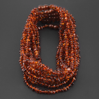 Baltic Amber Baby Teething Necklace Chips Cognac Glossy Finish - Wholesale Lot of 10pcs - 32cm / 12.6in - CH3