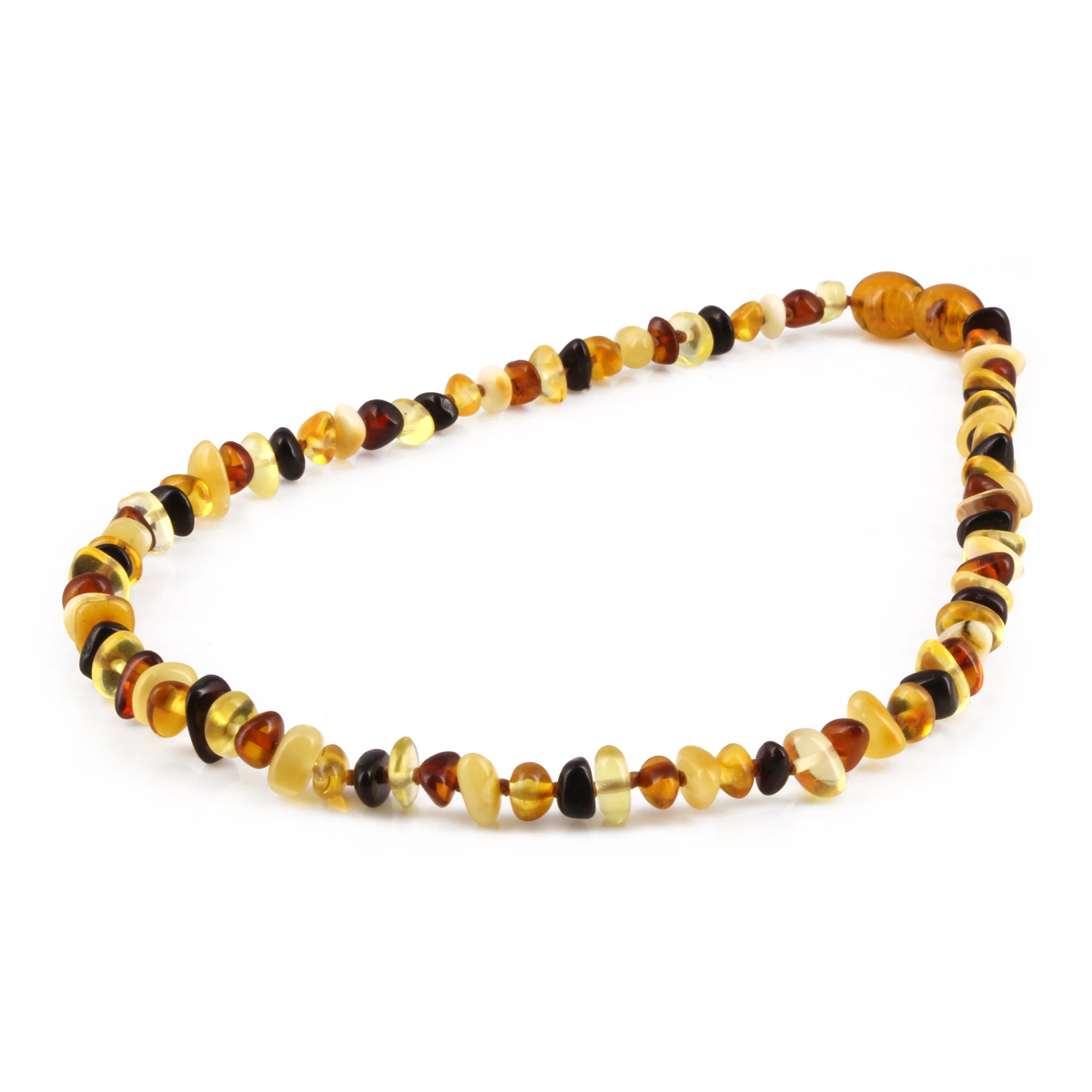 Baltic Amber Baby Teething Necklace Chips Multicolor Glossy Finish - Wholesale Lot of 10pcs - 32cm / 12.6in - CH1
