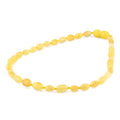 Baltic Amber Baby Teething Necklace Olive Milky Yellow Glossy Finish - Wholesale Lot of 10pcs - 32cm / 12.6in - XO54MY