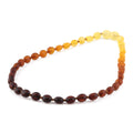 Baltic Amber Baby Teething Necklace Olive Rainbow Matte Finish - Wholesale Lot of 10pcs - 32cm / 12.6in - XO54R1M