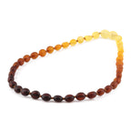 Baltic Amber Baby Teething Necklace Olive Rainbow Matte Finish - Wholesale Lot of 10pcs - 32cm / 12.6in - XO54R1M