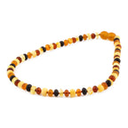 Baltic Amber Baby Teething Necklace Roundel Multicolor Matte Finish - Wholesale Lot of 10pcs - 32cm / 12.6in - XR53MM