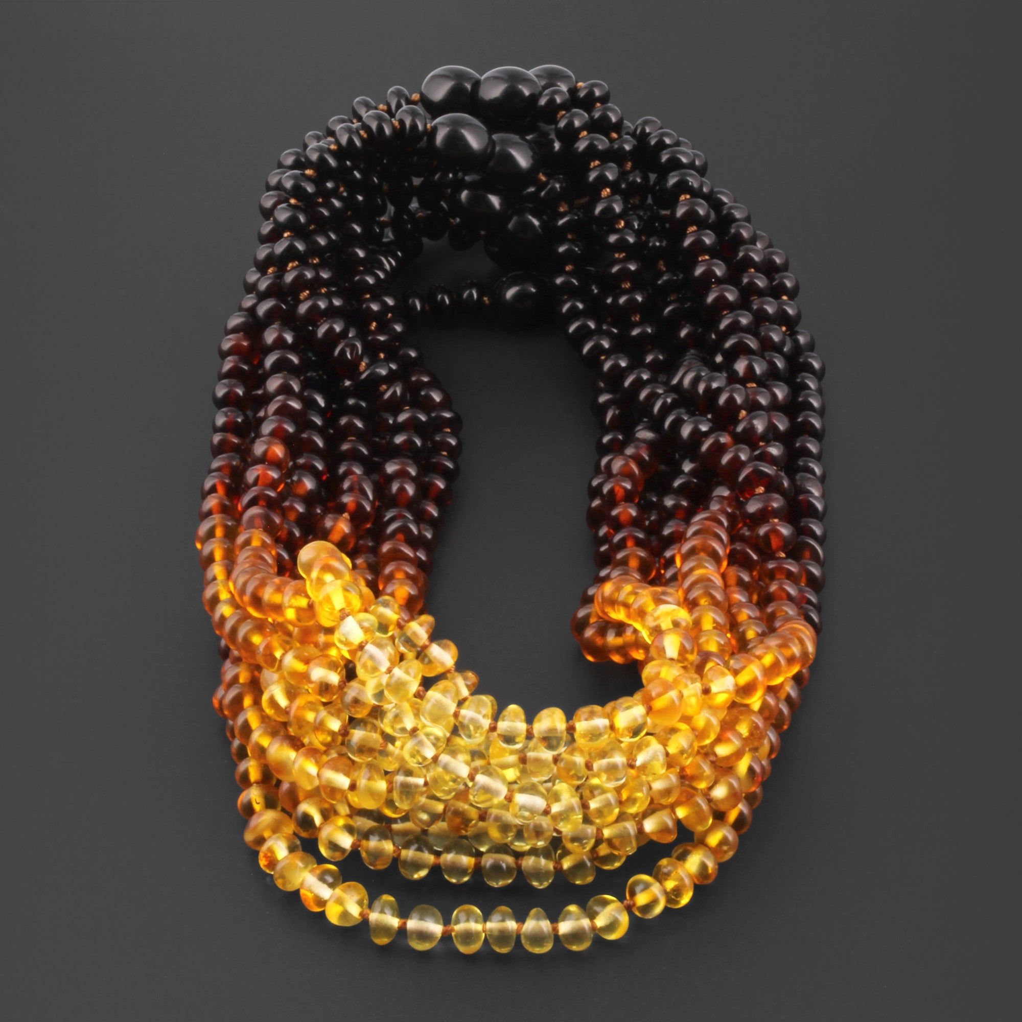 BALTIC AMBER BABY TEETHING NECKLACES LOT OF 10pcs - ROUNDEL. XR53R2