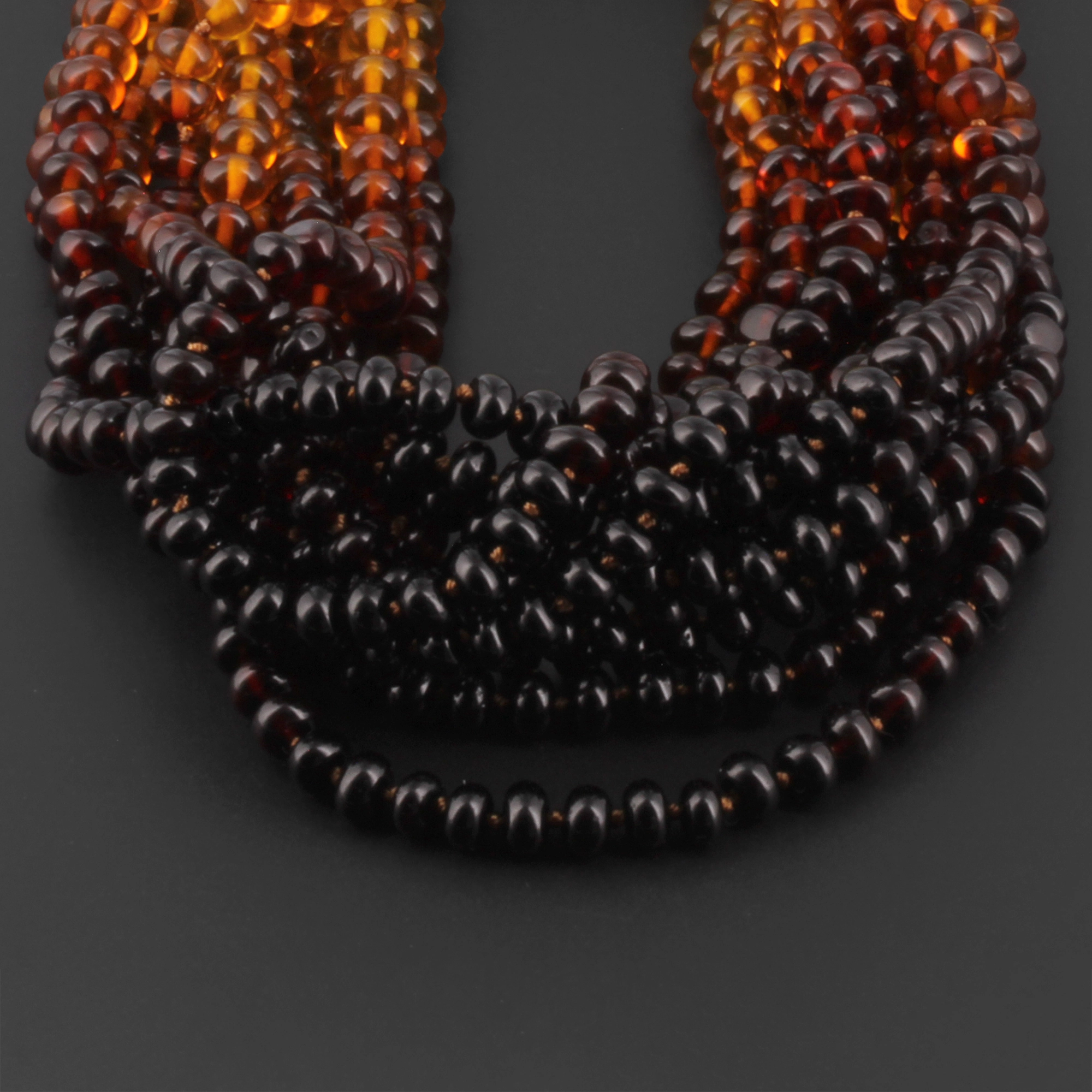 BALTIC AMBER BABY TEETHING NECKLACES LOT OF 10pcs - ROUNDEL. XR53R1