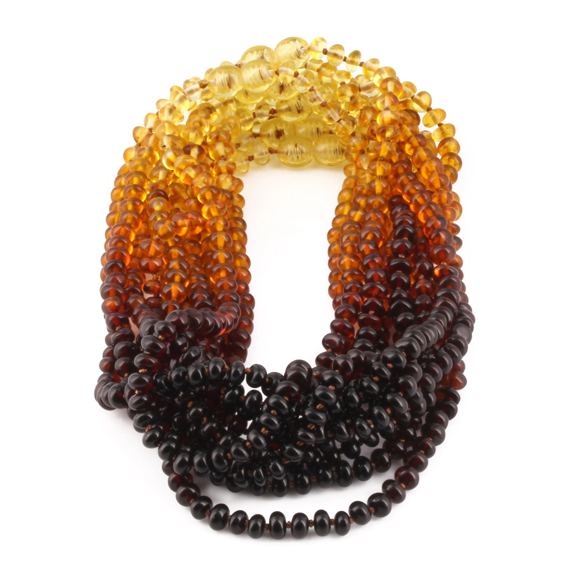 BALTIC AMBER BABY TEETHING NECKLACES LOT OF 10pcs - ROUNDEL. XR53R1