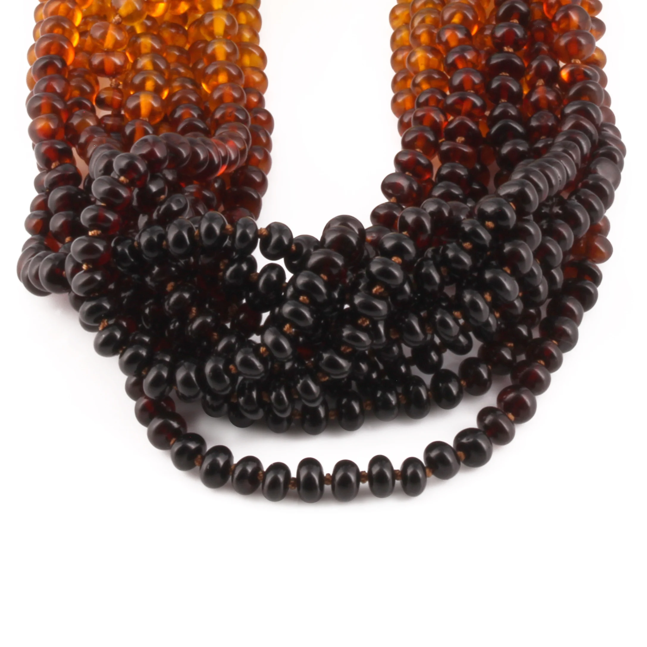 BALTIC AMBER BABY TEETHING NECKLACES LOT OF 10pcs - ROUNDEL. XR53R1