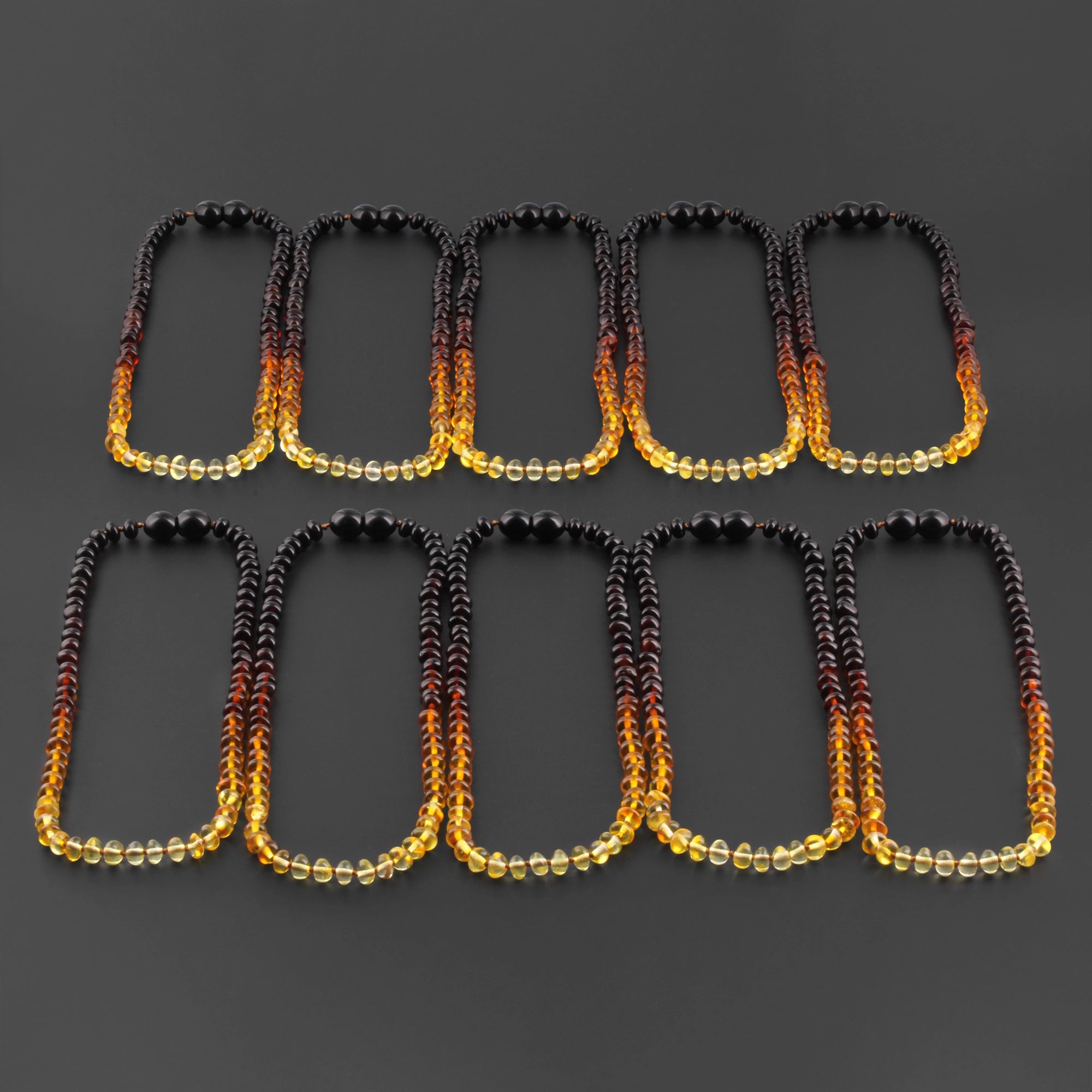 BALTIC AMBER BABY TEETHING NECKLACES LOT OF 10pcs - ROUNDEL. XR53R2