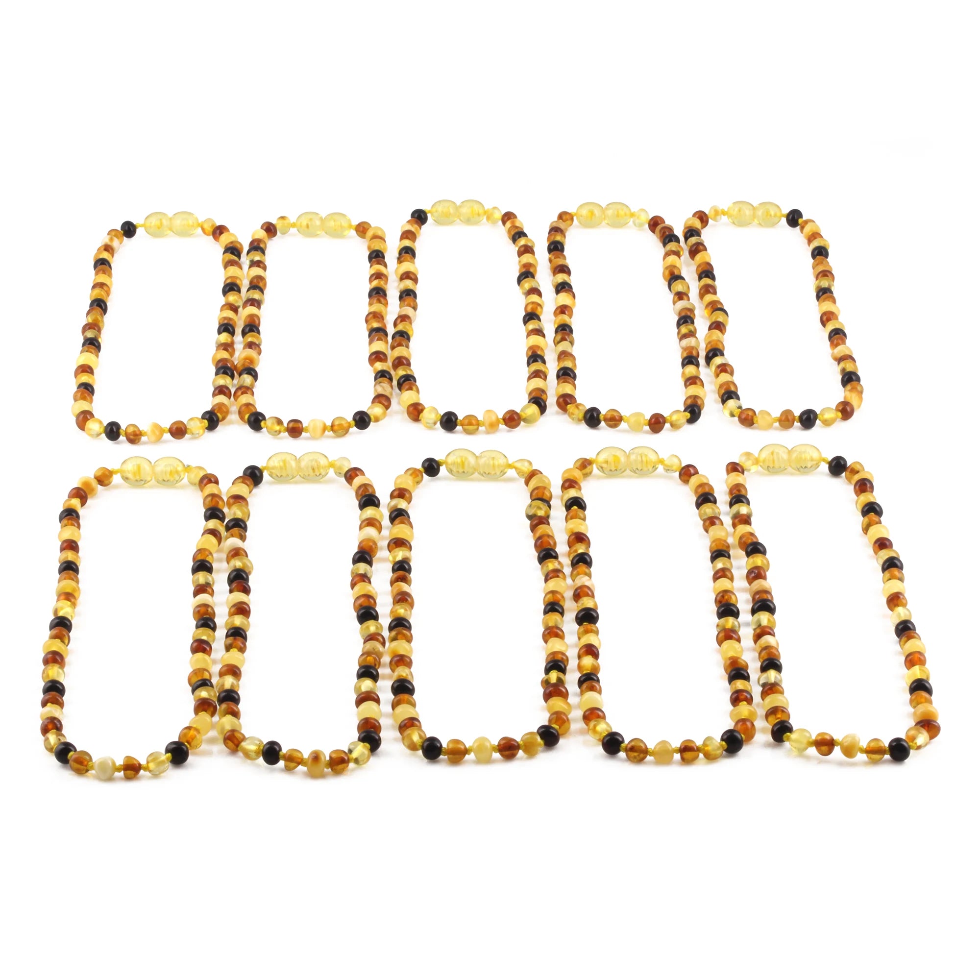 BALTIC AMBER BABY TEETHING NECKLACES LOT OF 10pcs - BAROQUE. XB54M1