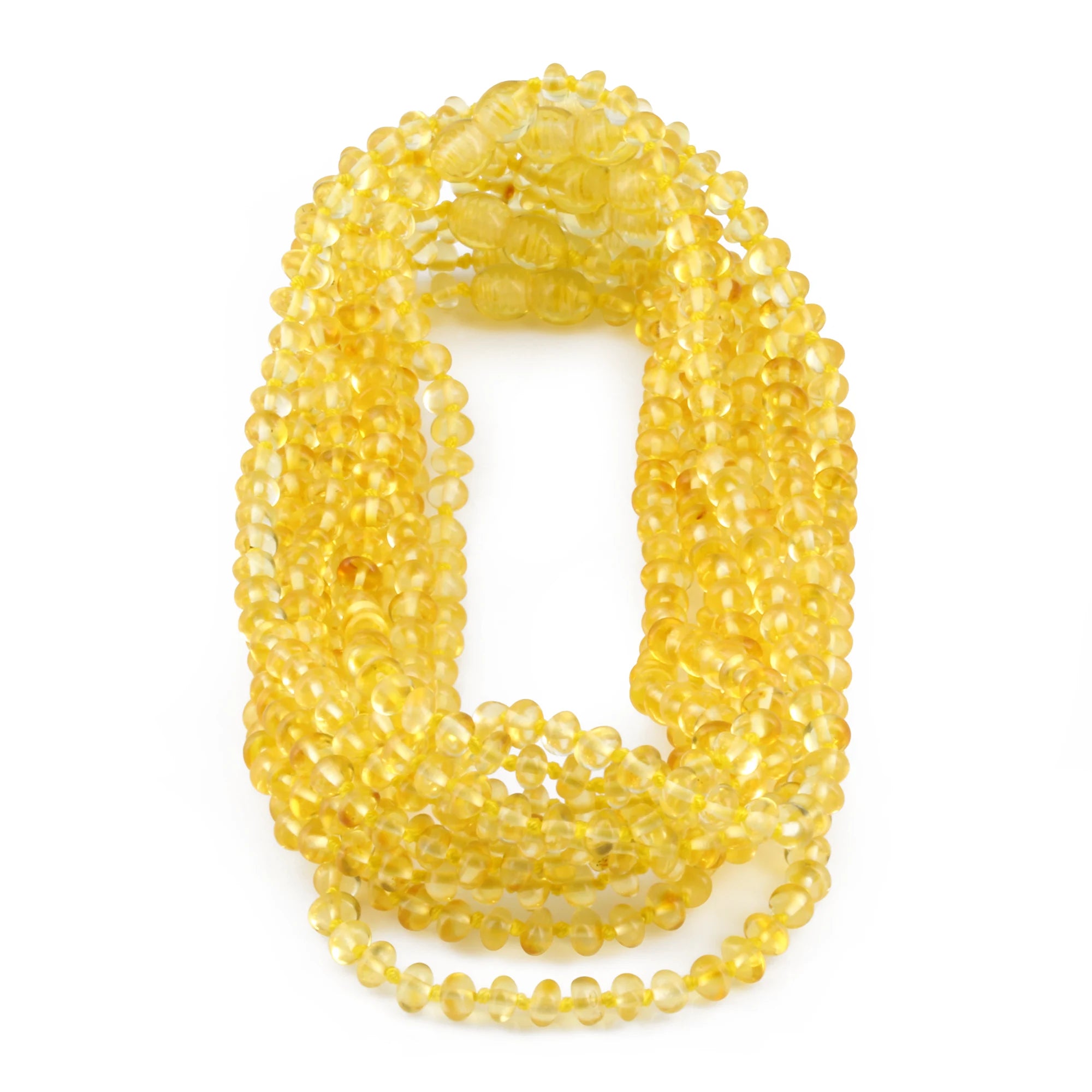 BALTIC AMBER BABY TEETHING NECKLACES LOT OF 10pcs - ROUNDEL. XR53Y