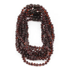 Baltic Amber Baby Teething Necklace Baroque Dark Cognac Glossy Finish - Wholesale Lot of 10pcs - 32cm / 12.6in - XB54DC