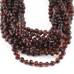 Baltic Amber Baby Teething Necklace Baroque Dark Cognac Glossy Finish - Wholesale Lot of 10pcs - 32cm / 12.6in - XB54DC
