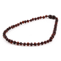 Baltic Amber Baby Teething Necklace Baroque Dark Cognac Glossy Finish - Wholesale Lot of 10pcs - 32cm / 12.6in - XB54DC