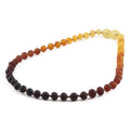 Baltic Amber Baby Teething Necklace Baroque Rainbow Matte Finish - Wholesale Lot of 10pcs - 32cm / 12.6in - XB54R1M