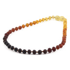 Baltic Amber Baby Teething Necklace Baroque Rainbow Matte Finish - Wholesale Lot of 10pcs - 32cm / 12.6in - XB54R1M