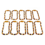 Baltic Amber Baby Teething Necklace Baroque Multicolor Matte Finish - Wholesale Lot of 10pcs - 32cm / 12.6in - XB54MM