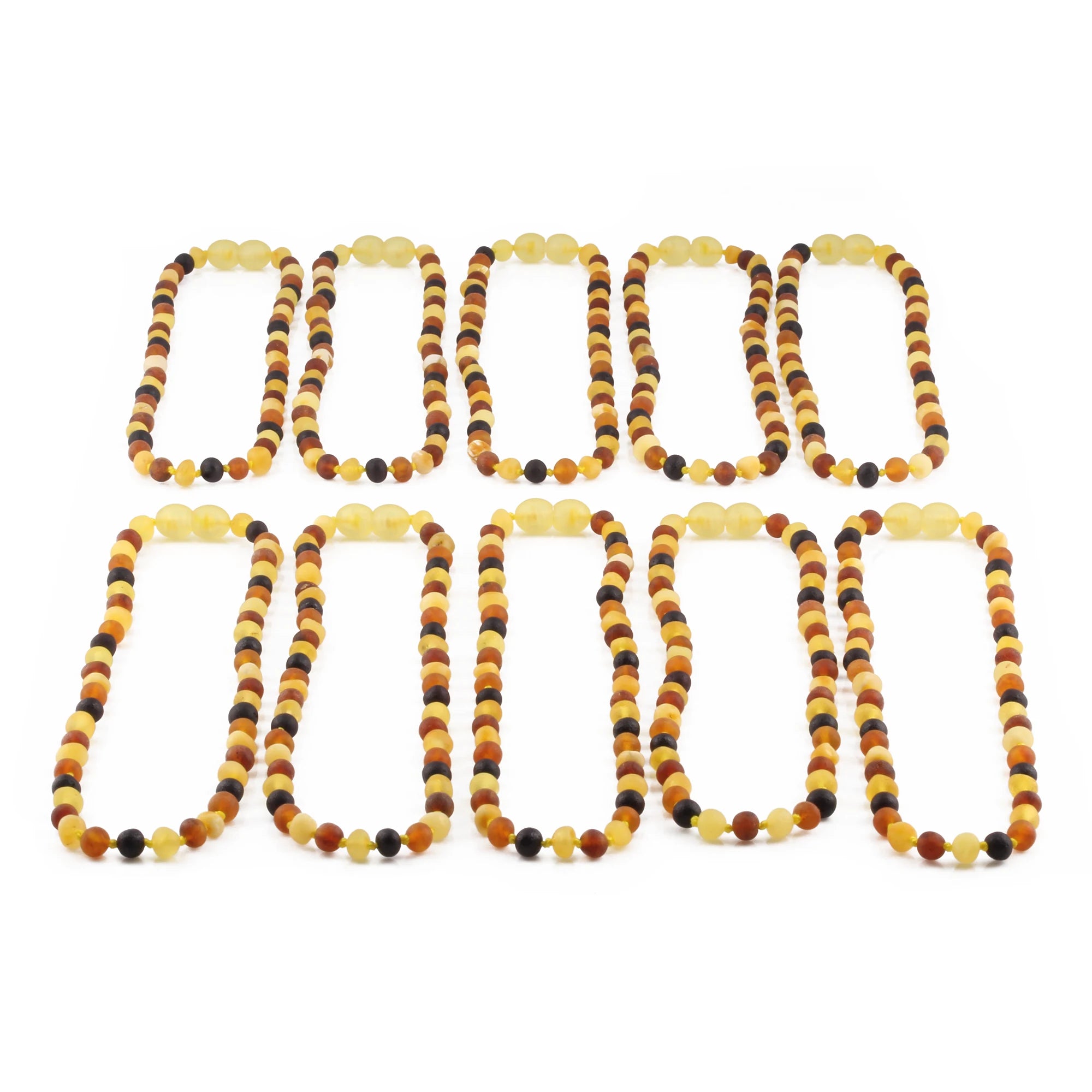 BALTIC AMBER BABY TEETHING NECKLACES LOT OF 10pcs - BAROQUE. XB54M1M